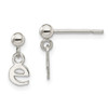 Lex & Lu Sterling Silver Polished E Dangle Post Earrings - Lex & Lu