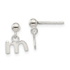 Lex & Lu Sterling Silver Polished M Dangle Post Earrings - Lex & Lu