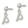 Lex & Lu Sterling Silver Polished P Dangle Post Earrings - 2 - Lex & Lu