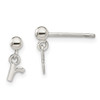 Lex & Lu Sterling Silver Polished R Dangle Post Earrings - Lex & Lu