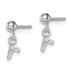 Lex & Lu Sterling Silver Polished R Dangle Post Earrings - 2 - Lex & Lu