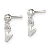 Lex & Lu Sterling Silver Polished V Dangle Post Earrings - 2 - Lex & Lu