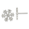 Lex & Lu Sterling Silver & CZ Polished Snowflake Post Earrings - Lex & Lu