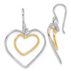 Lex & Lu Sterling Silver Gold-Plated Double Heart Wire Dangle Earrings - Lex & Lu