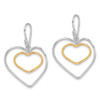 Lex & Lu Sterling Silver Gold-Plated Double Heart Wire Dangle Earrings - 2 - Lex & Lu