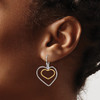 Lex & Lu Sterling Silver Gold-Plated Double Heart Wire Dangle Earrings - 3 - Lex & Lu