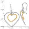 Lex & Lu Sterling Silver Gold-Plated Double Heart Wire Dangle Earrings - 4 - Lex & Lu