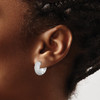 Lex & Lu Sterling Silver CZ Hinged Hoop Earrings LAL111306 - 3 - Lex & Lu
