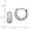 Lex & Lu Sterling Silver CZ Hinged Hoop Earrings LAL111306 - 4 - Lex & Lu