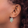 Lex & Lu Sterling Silver Clear, Green and Blue CZ Turtle Dangle Earrings - 3 - Lex & Lu