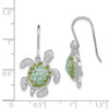 Lex & Lu Sterling Silver Clear, Green and Blue CZ Turtle Dangle Earrings - 4 - Lex & Lu