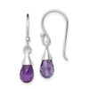 Lex & Lu Sterling Silver Amethyst Dangle Earrings LAL111316 - Lex & Lu