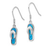 Lex & Lu Sterling Silver Created Blue Inlay Opal Sandal Dangle Earrings - 2 - Lex & Lu