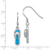 Lex & Lu Sterling Silver Created Blue Inlay Opal Sandal Dangle Earrings - 4 - Lex & Lu