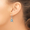 Lex & Lu Sterling Silver Created Blue Opal Inlay Flat Starfish Dangle Earrings - 3 - Lex & Lu