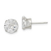 Lex & Lu Sterling Silver 8mm Round 4 Prong CZ Stud Earrings LAL111325 - Lex & Lu