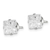 Lex & Lu Sterling Silver 6mm Square CZ 4 Prong Stud Earrings LAL111328 - 2 - Lex & Lu