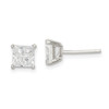 Lex & Lu Sterling Silver 5mm Square CZ Basket Set Stud Earrings LAL111331 - Lex & Lu