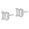 Lex & Lu Sterling Silver 8mm Square CZ Basket Set Stud Earrings LAL111333 - 2 - Lex & Lu