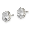 Lex & Lu Sterling Silver 7x5 Oval CZ Stud Earrings - 2 - Lex & Lu