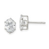 Lex & Lu Sterling Silver 8x6 Oval CZ Stud Earrings - Lex & Lu