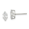 Lex & Lu Sterling Silver 7x3.5 Marquise Stud Earrings - Lex & Lu