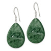 Lex & Lu Sterling Silver Large Crack Aventurine Green Tear Drop Earrings - 2 - Lex & Lu