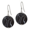 Lex & Lu Sterling Silver Black Agate Dangle Disc Earrings - 2 - Lex & Lu
