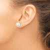 Lex & Lu Sterling Silver 11-12mm White FW Cultured Button Pearl Stud Earrings - 3 - Lex & Lu