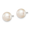 Lex & Lu Sterling Silver 8-9mm White FW Cultured Button Pearl Stud Earrings - 2 - Lex & Lu