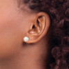 Lex & Lu Sterling Silver 8-9mm White FW Cultured Button Pearl Stud Earrings - 3 - Lex & Lu