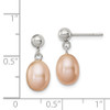 Lex & Lu Sterling Silver 7-8mm Pink FW Cultured Pearl Earrings - 4 - Lex & Lu