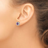 Lex & Lu Sterling Silver Diamond & Amethyst Earrings LAL111392 - 3 - Lex & Lu