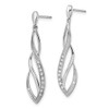 Lex & Lu Sterling Silver Diamond Dangle Post Earrings - 2 - Lex & Lu