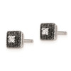 Lex & Lu Sterling Silver Black and White Diamond Square Post Earrings - 2 - Lex & Lu