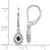 Lex & Lu Sterling Silver Black and White Diamond Dangle Earrings - 4 - Lex & Lu