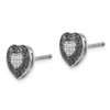 Lex & Lu Sterling Silver Black & White Diamond Heart Earrings - 2 - Lex & Lu