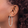 Lex & Lu Sterling Silver w/Rhodium 2mm Round Hoop Earrings LAL111440 - 3 - Lex & Lu