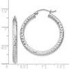 Lex & Lu Sterling Silver w/Rhodium D/C 3x30mm Hoop Earrings LALQE8088 - 4 - Lex & Lu