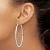Lex & Lu Sterling Silver w/Rhodium 3mm Round Hoop Earrings LAL111455 - 3 - Lex & Lu