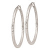 Lex & Lu Sterling Silver w/Rhodium D/C 3x55mm Square Tube Hoop Earrings - 2 - Lex & Lu