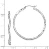 Lex & Lu Sterling Silver w/Rhodium D/C Wavy Hoop Earrings - 4 - Lex & Lu