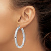 Lex & Lu Sterling Silver w/Rhodium 5mm Round Hoop Earrings LAL111470 - 3 - Lex & Lu