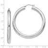 Lex & Lu Sterling Silver w/Rhodium 5mm Round Hoop Earrings LAL111470 - 4 - Lex & Lu