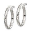Lex & Lu Sterling Silver Textured Hollow Oval Hoop Earrings LAL111472 - 2 - Lex & Lu