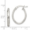 Lex & Lu Sterling Silver Textured Hollow Oval Hoop Earrings LAL111472 - 4 - Lex & Lu