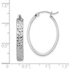 Lex & Lu Sterling Silver w/Rhodium D/C Oval Hoop Earrings LAL111475 - 4 - Lex & Lu