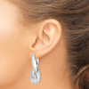 Lex & Lu Sterling Silver w/Rhodium Twisted Hollow Hoop Earrings LAL111487 - 3 - Lex & Lu