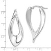 Lex & Lu Sterling Silver Polished Rhodium Plated Hollow Twisted Hoop Earrings - 4 - Lex & Lu
