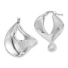 Lex & Lu Sterling Silver Polished Rhodium Plated Twisted Square Hoop Earrings - Lex & Lu